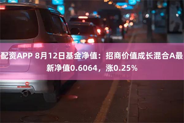 配资APP 8月12日基金净值：招商价值成长混合A最新净值0.6064，涨0.25%