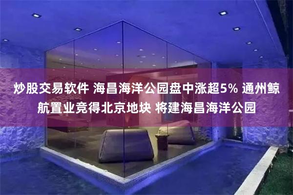 炒股交易软件 海昌海洋公园盘中涨超5% 通州鲸航置业竞得北京地块 将建海昌海洋公园