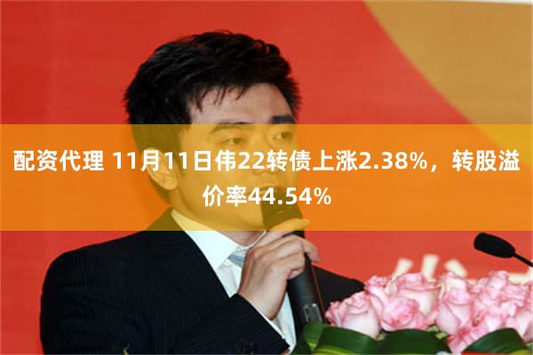 配资代理 11月11日伟22转债上涨2.38%，转股溢价率44.54%